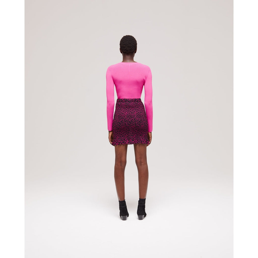 The Kooples - High Waisted Straight Skirt - Fuchsia - Women