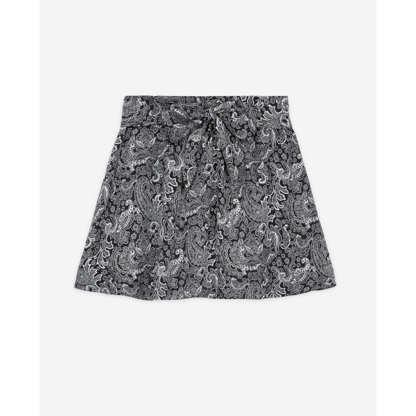 The Kooples - Falda Mini Talle Alto - Blanco y Negro - Mujer