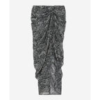 Falda midi de seda - Negro - Mujer