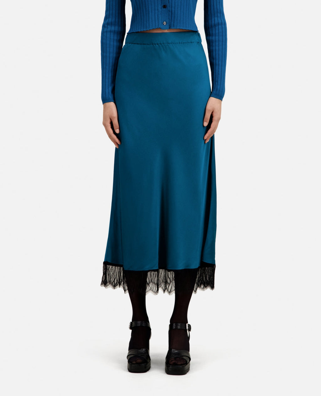 The Kooples - Jupe Midi - Bleu - Femme