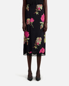 The Kooples - Jupe Longue En Soie - Noir - Femme
