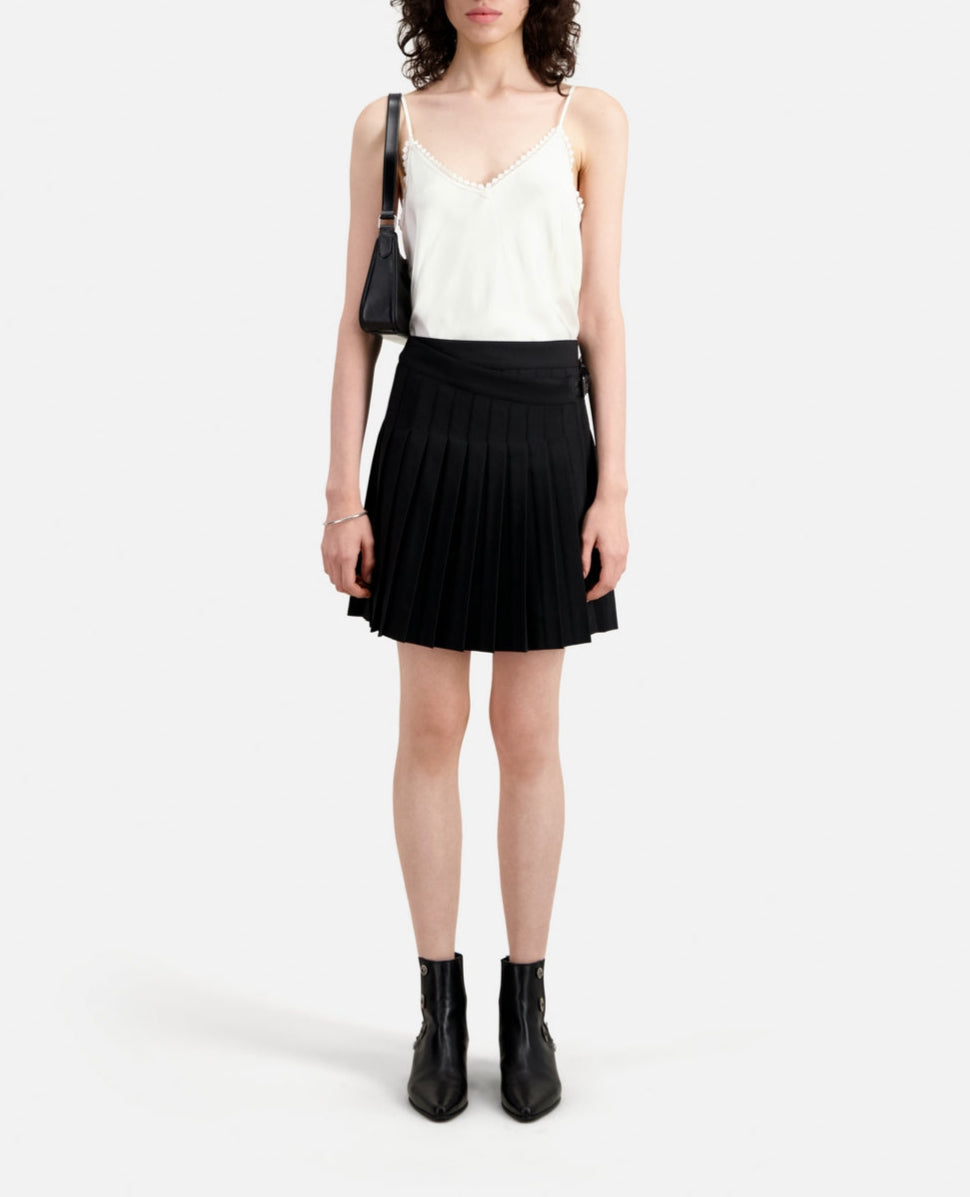 The Kooples - Wool Wrap Skirt - Black - Women