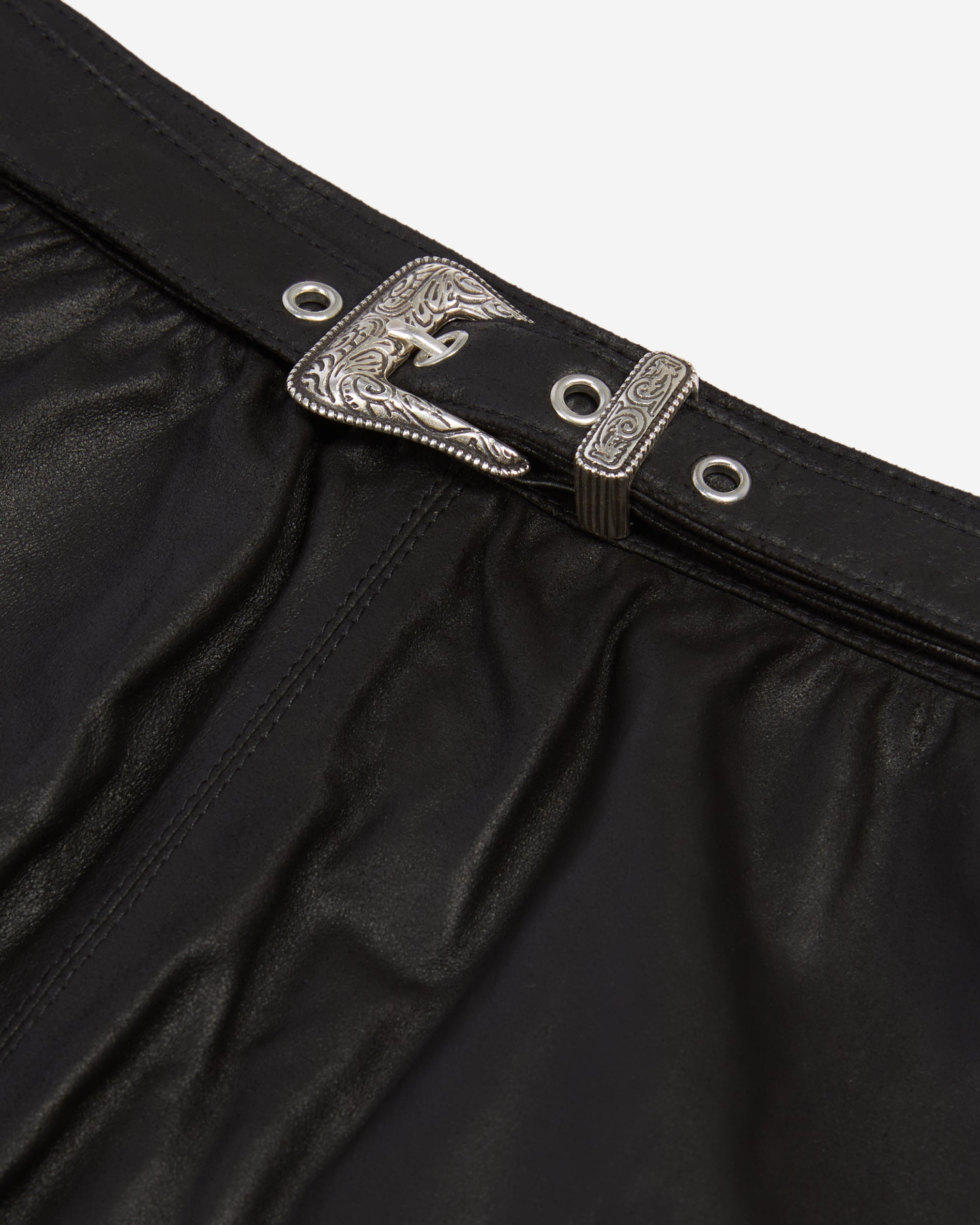The Kooples - Jupe En Cuir Fin Avec Boucle Western