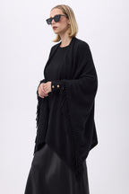 Poncho con frange D Flago - Nero - Donna