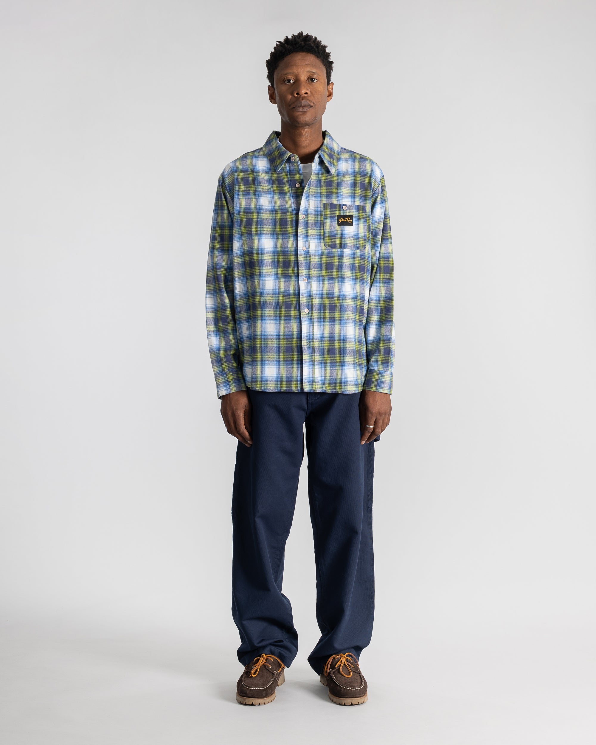 Camisa de franela - Cuadros azul brillante