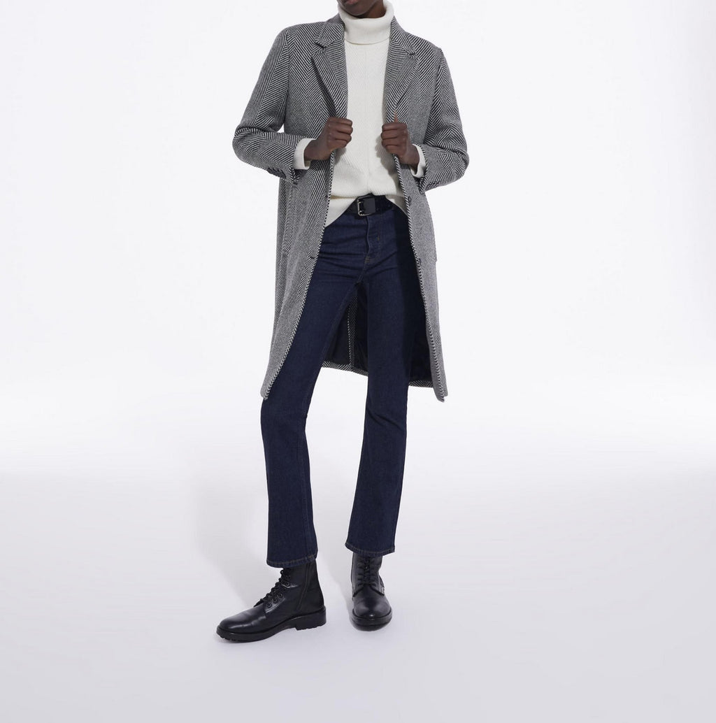 The Kooples - Manteau Detail Poches A Rabat Surpiquees Et Coudieres - Femme