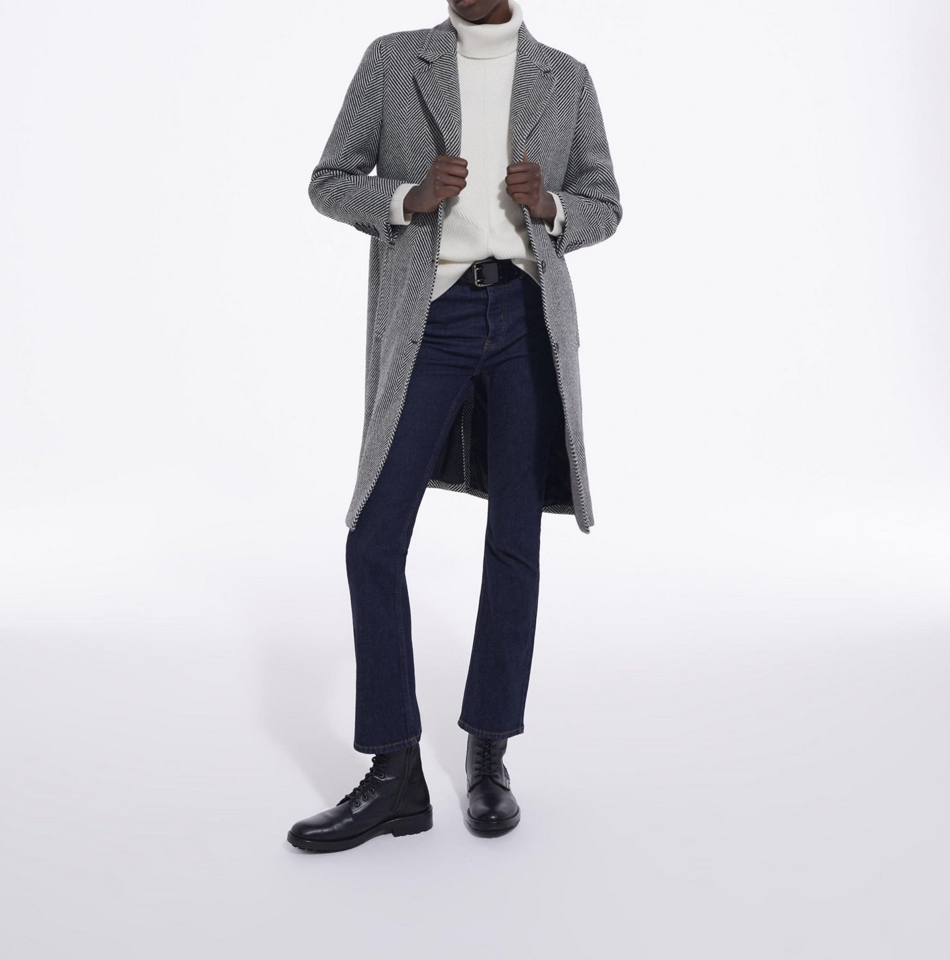 The Kooples - Manteau Detail Poches A Rabat Surpiquees Et Coudieres - Femme