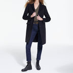 The Kooples - Manteau Long Ajuste Avec Col Crante - Femme
