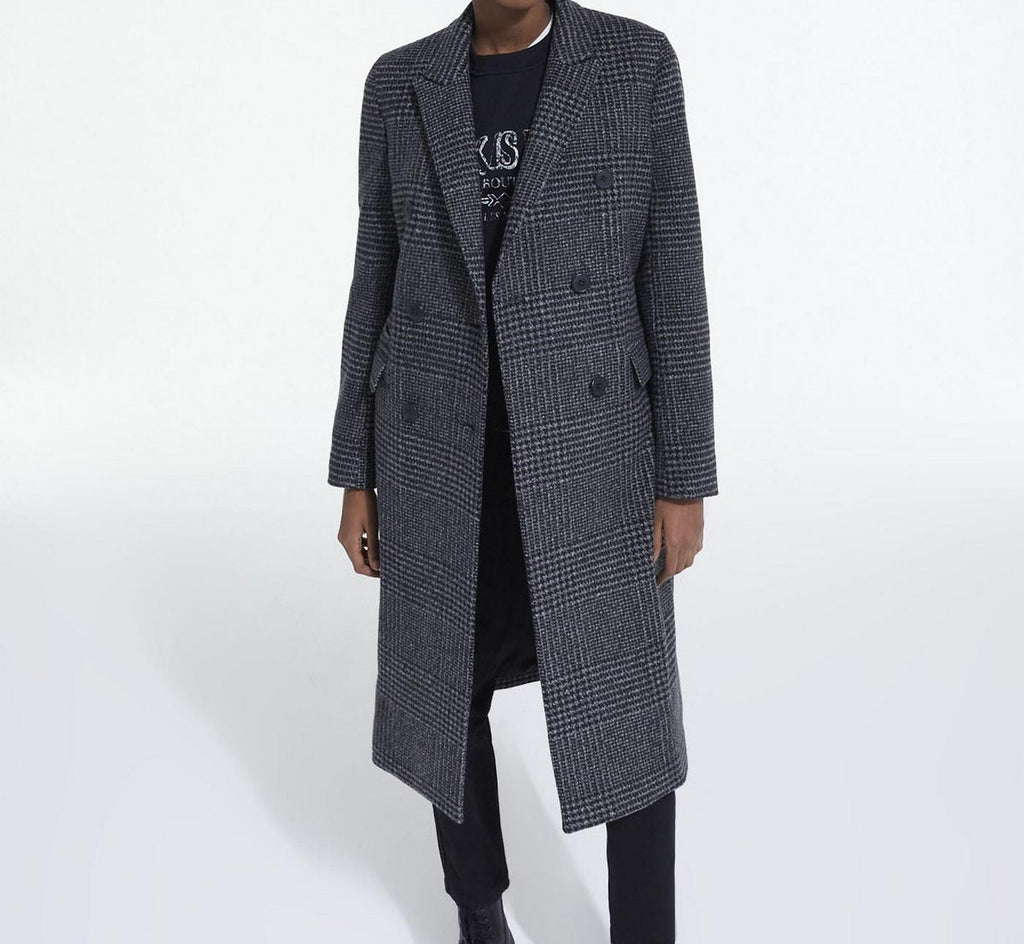 The Kooples - Abrigo cruzado con solapa en punta - Mujer