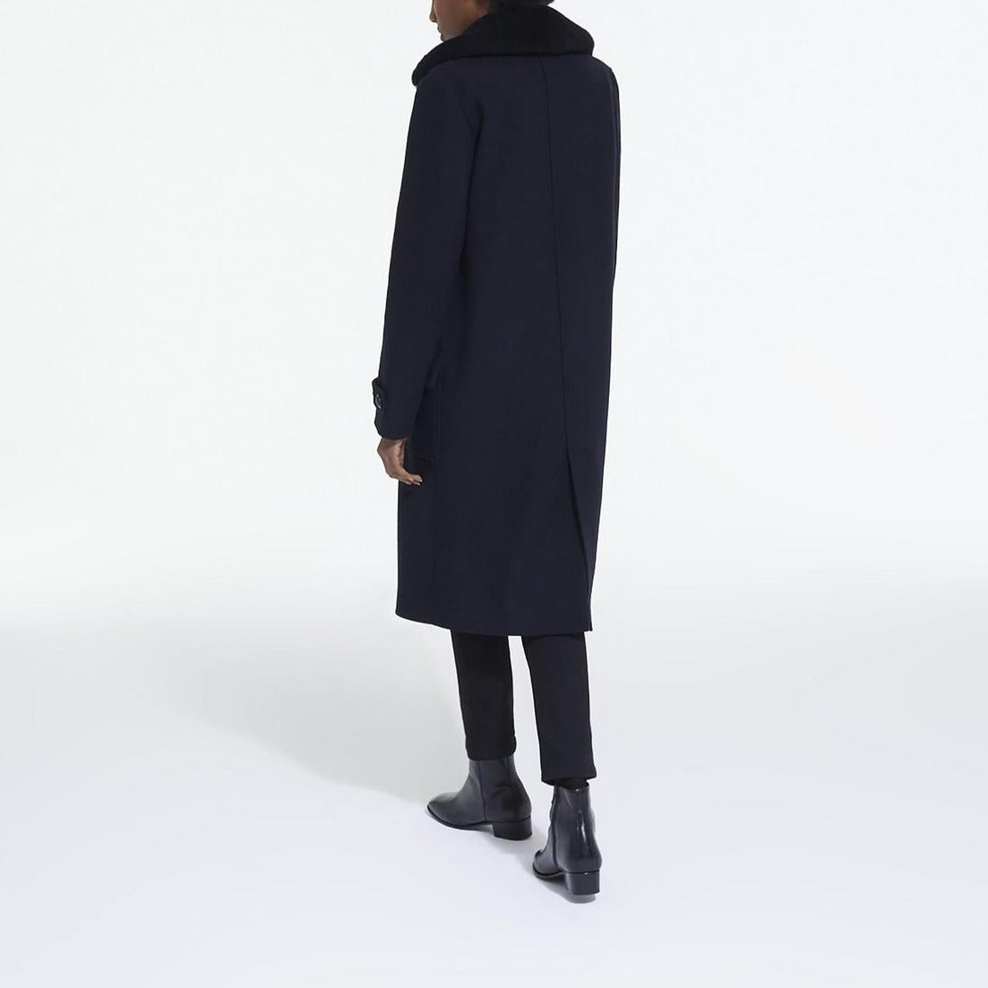 Long Caban Style Double Breasted Coat - Women