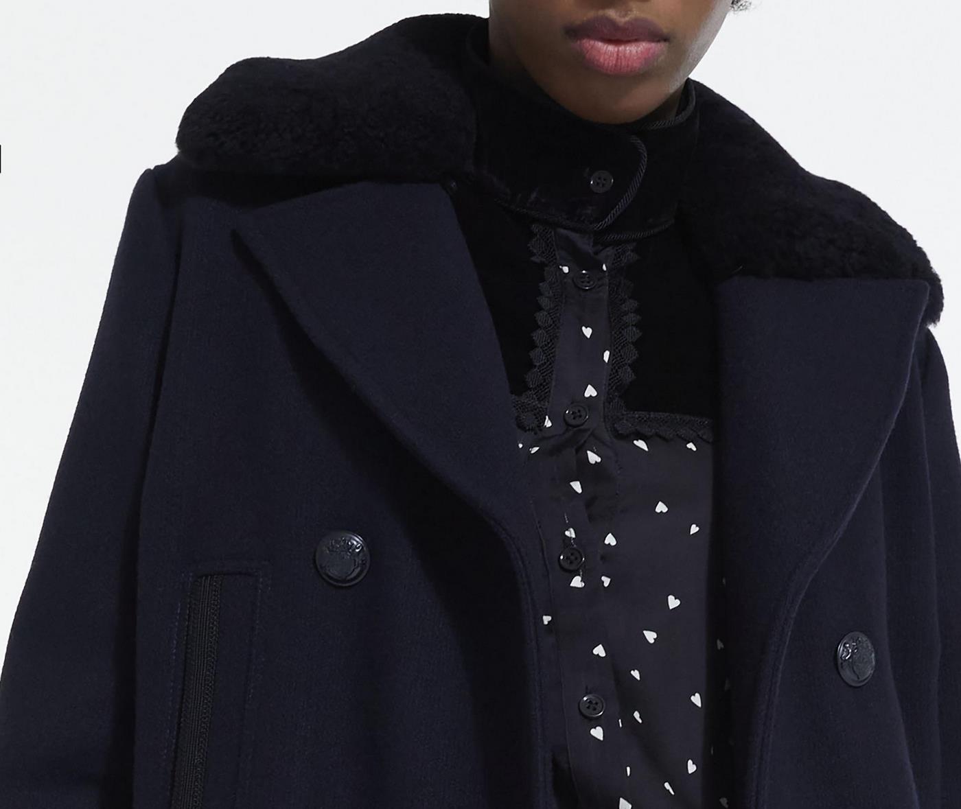 Long Caban Style Double Breasted Coat - Women