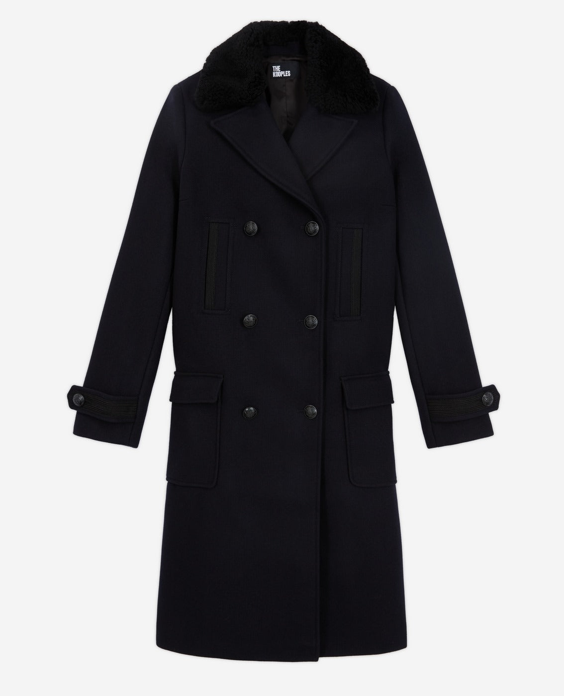 Long Caban Style Double Breasted Coat - Women