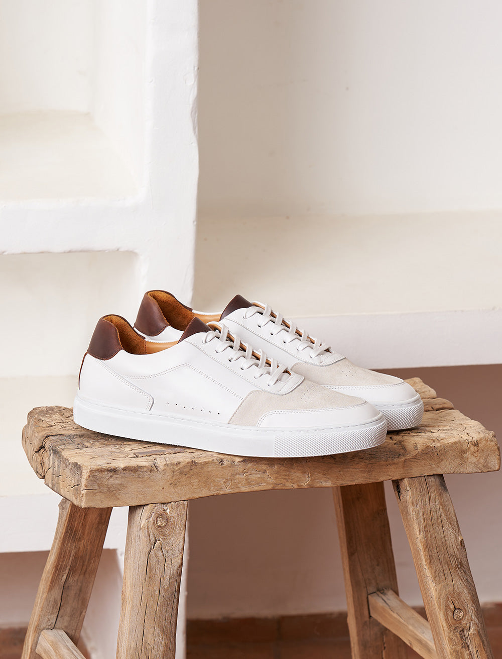 Frisco V3 Lace-Up Sneakers - White & Burgundy - Men