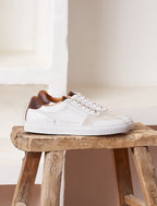 Frisco V3 Lace-Up Sneakers - White & Burgundy - Men