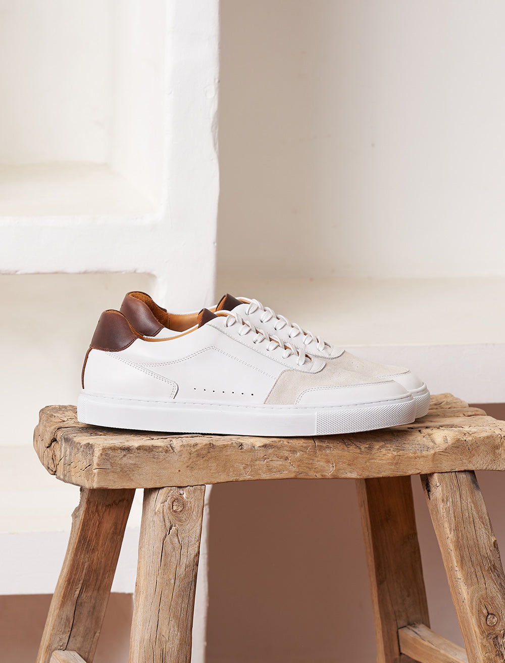Frisco V3 Lace-Up Sneakers - White & Burgundy - Men