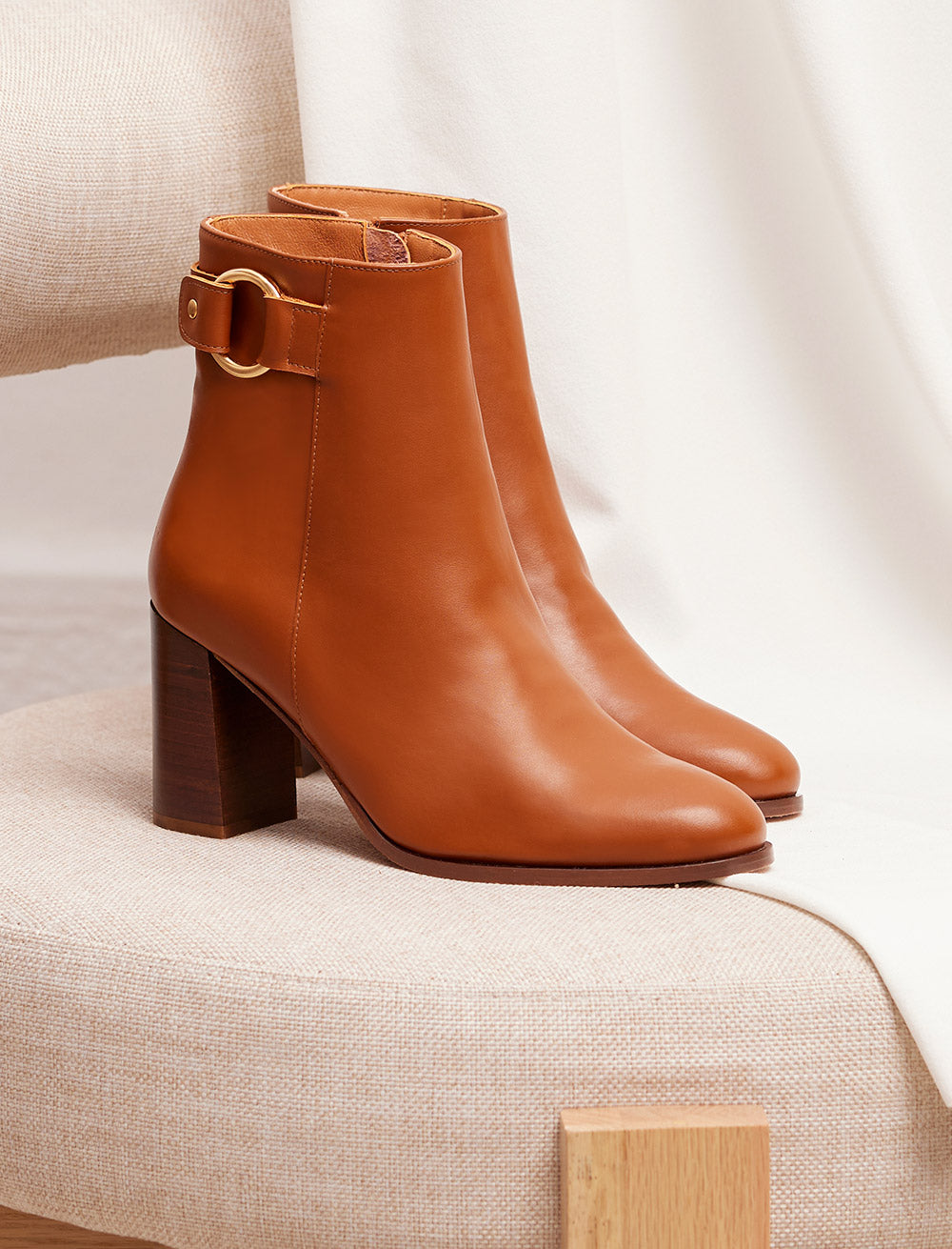 Bottines À Talon Giada - Cognac - Femme