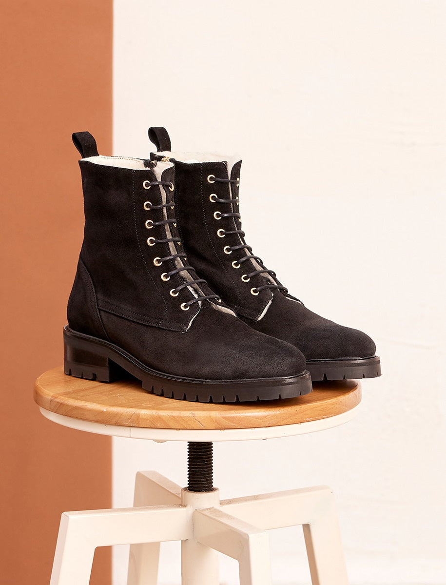 Juliette Ankle Boots - Fur-Lined Black - Women