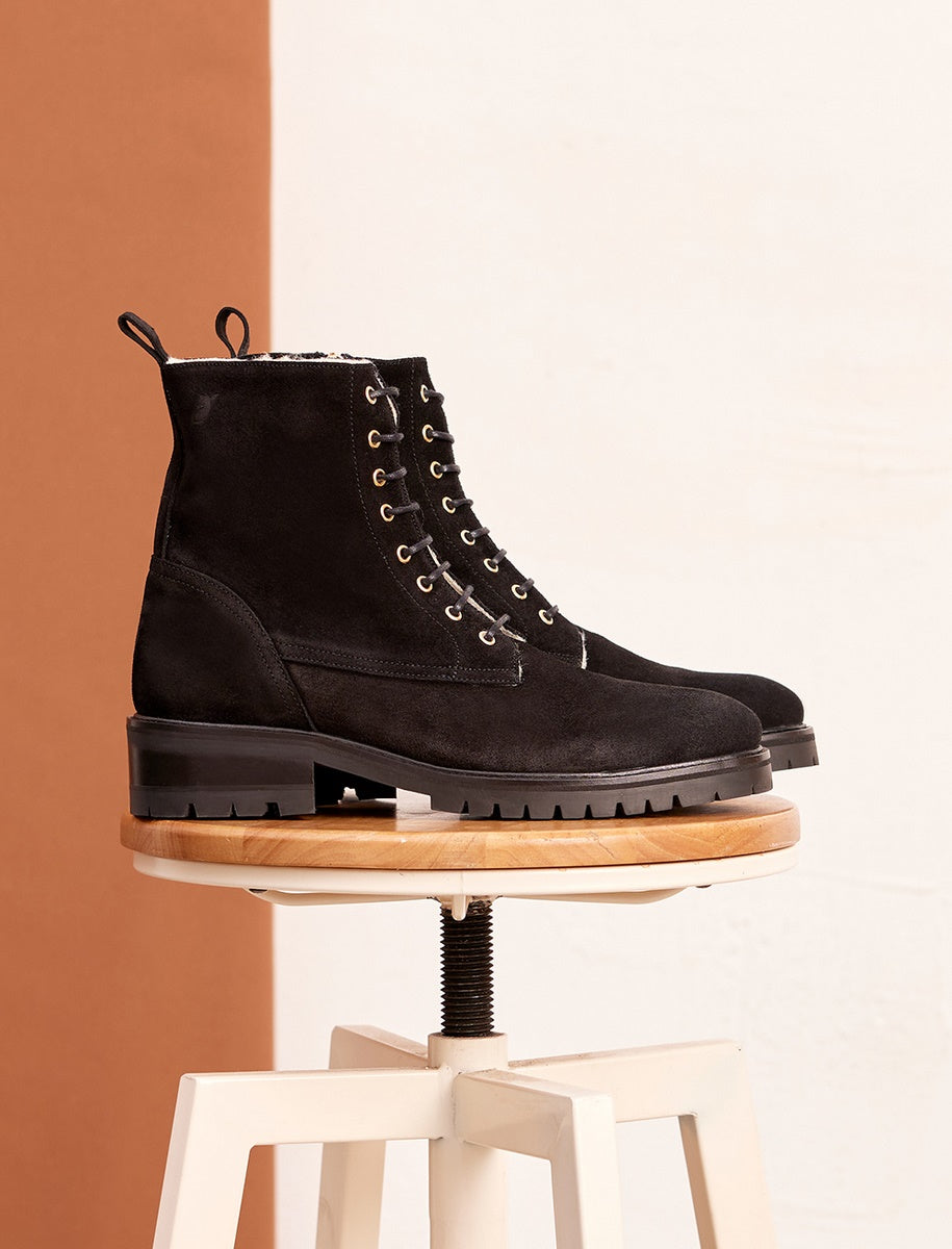 Juliette Ankle Boots - Fur-Lined Black - Women