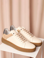 Lino Lace-Up Trainers - Cream & Black - Men