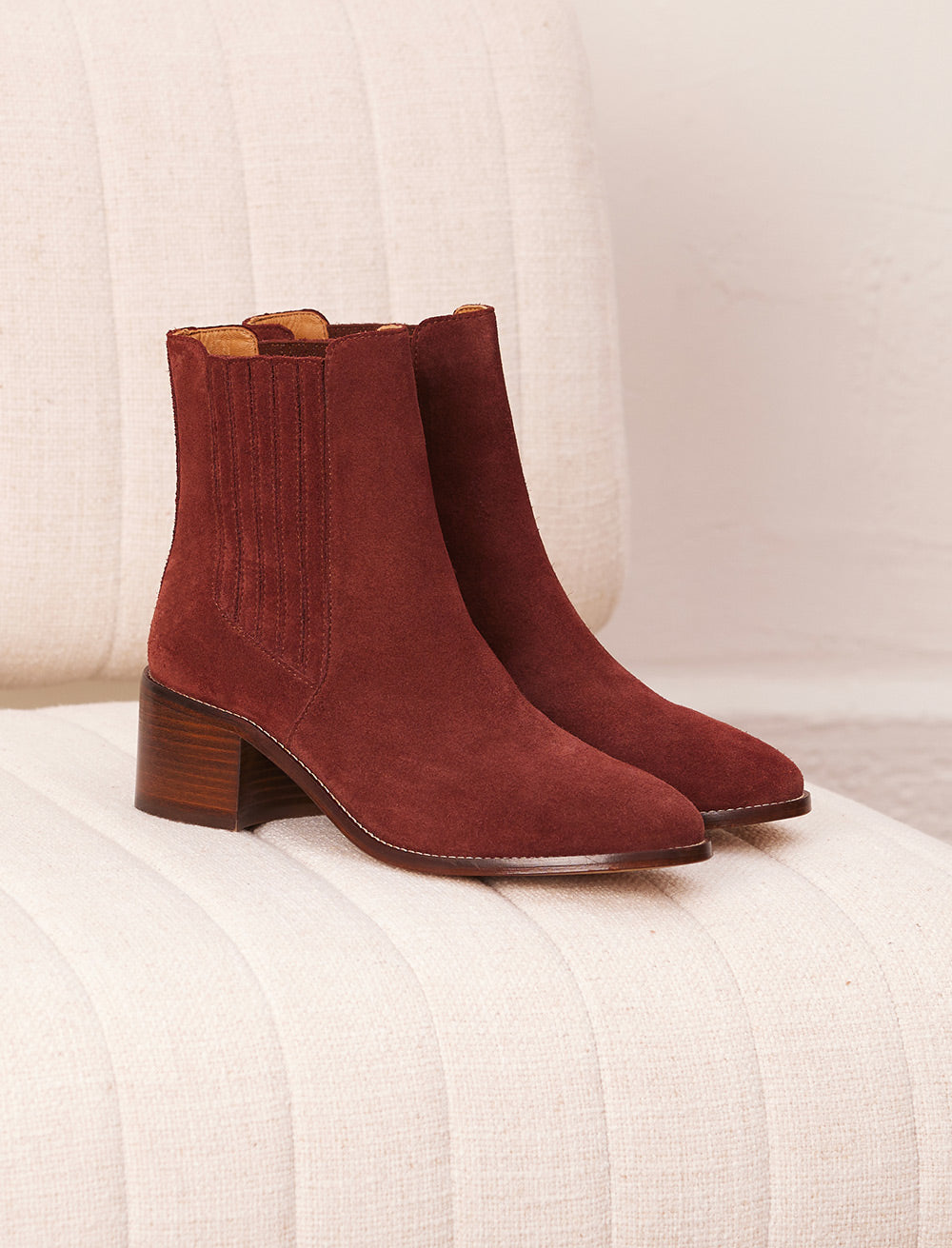 Botas Chelsea de tacón Lisa - Muscat - Mujer