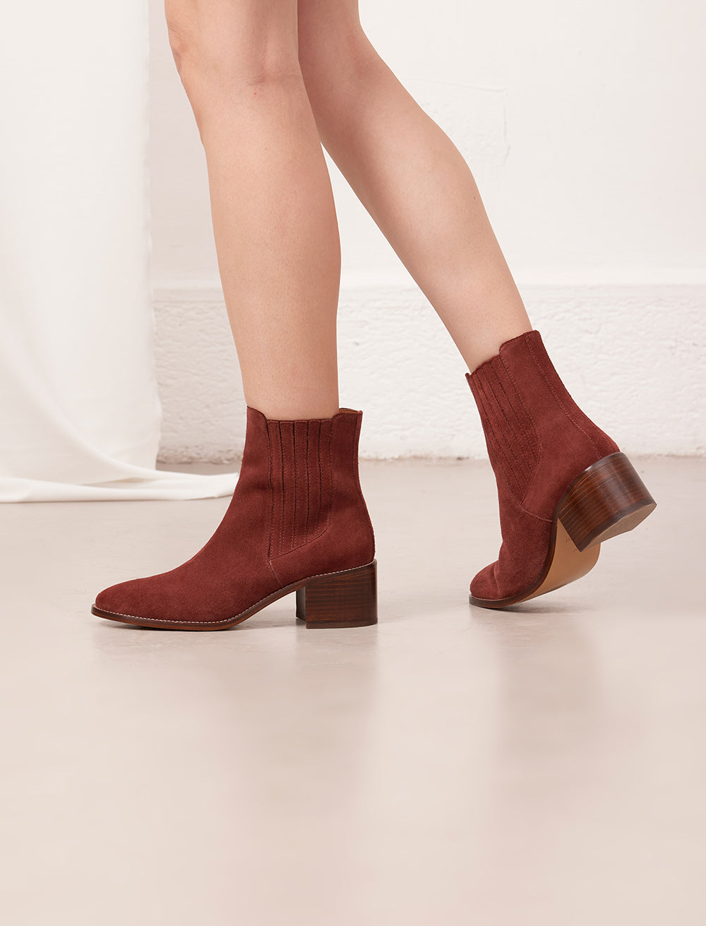 Botas Chelsea de tacón Lisa - Muscat - Mujer