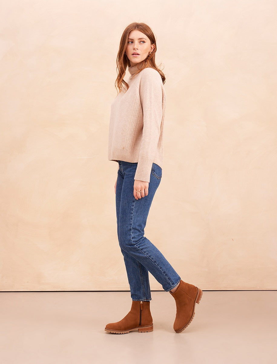 Mathilde Ankle Boots - Fur-Lined Chestnut - Women