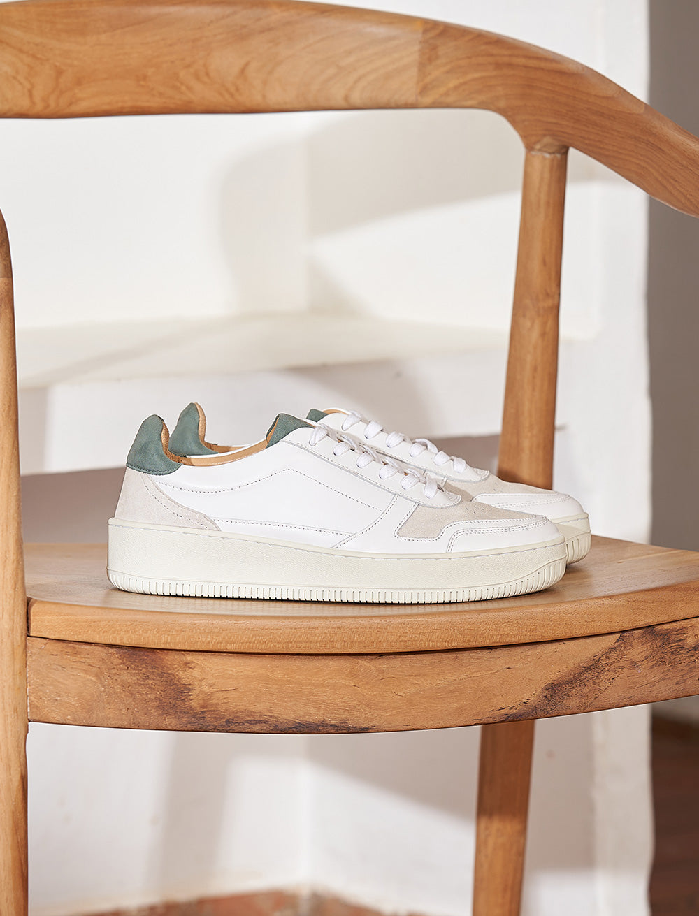 Sneakers À Lacets Vasco - Blanc & Cèdre - Femme
