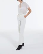 The Kooples - Ecru Straight Crepe Trousers - Women