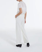 The Kooples - Ecru Straight Crepe Trousers - Women