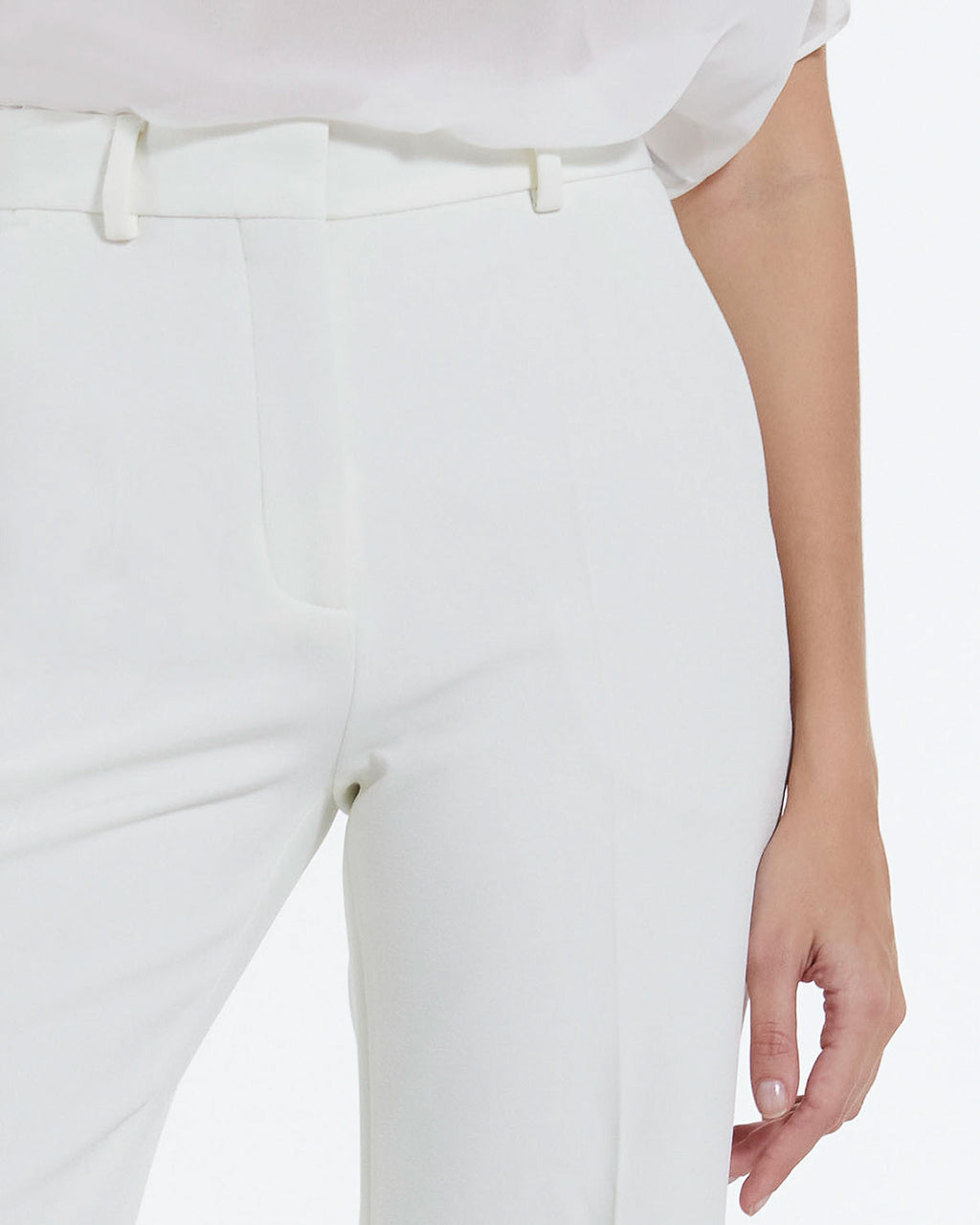 The Kooples - Ecru Straight Crepe Trousers - Women