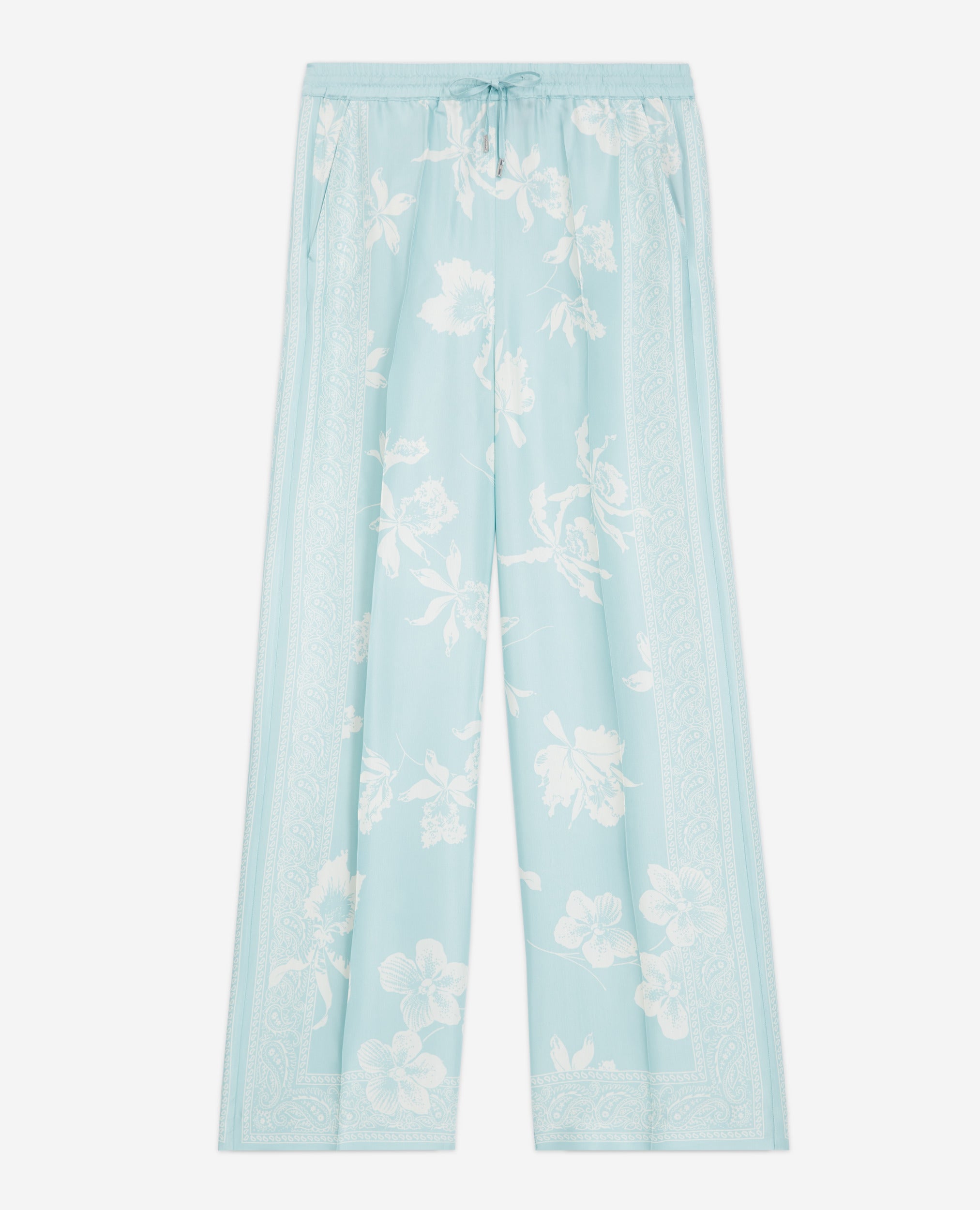 The Kooples - Blue And White Trousers With Flowing Scarf Pattern - Women