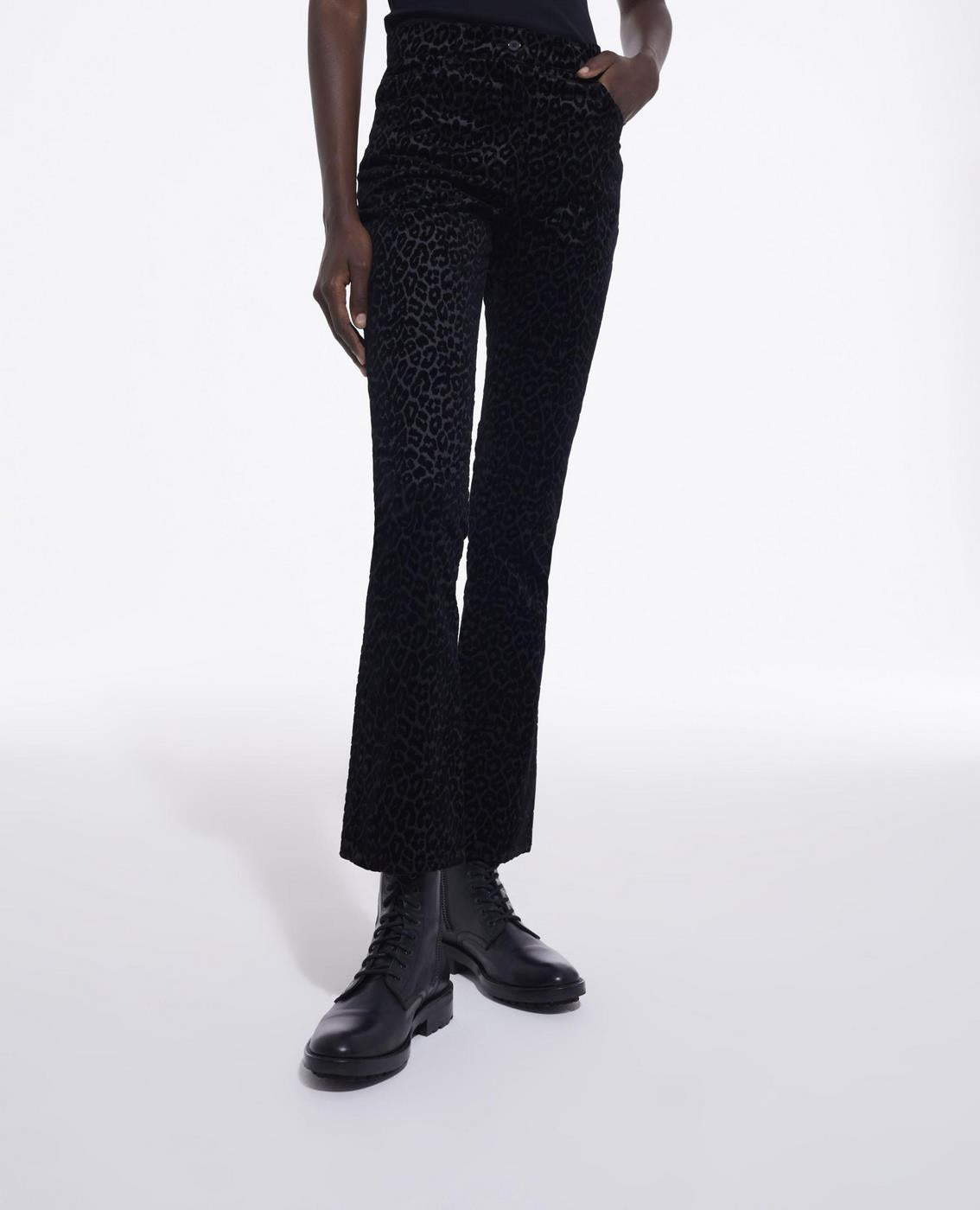 The Kooples - Pantalon Bootcut - Noir Et Gris Foncé - Femme