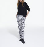 The Kooples - Pantalon Droit En Soie - Ecru Et Noir - Femme