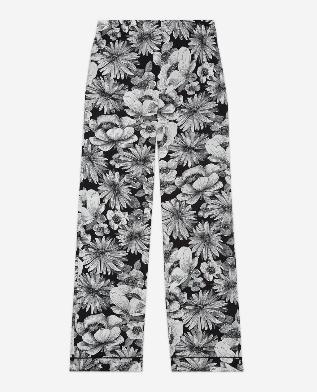 The Kooples - Pantalon Droit En Soie - Ecru Et Noir - Femme