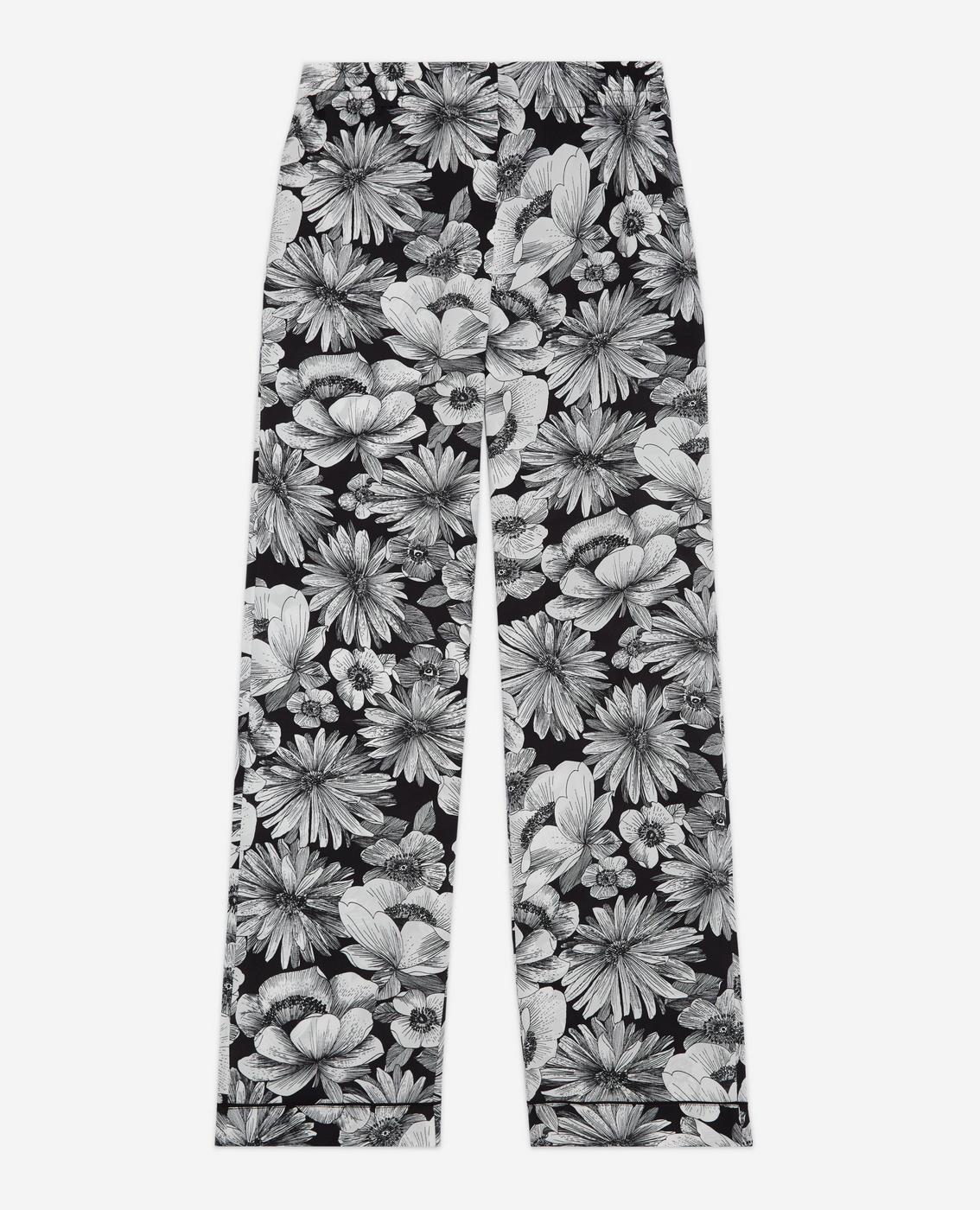 The Kooples - Pantalon Droit En Soie - Ecru Et Noir - Femme