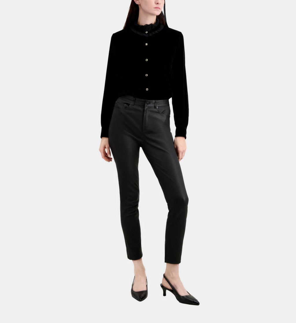 The Kooples - Pantalon En Cuir Stretch Coupe Slim - Femme