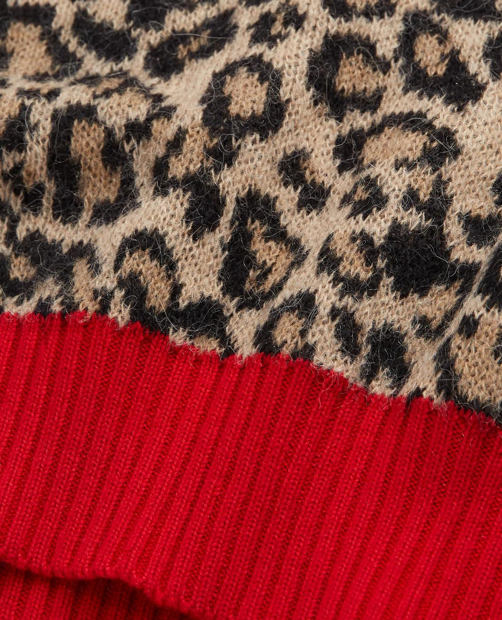 The Kooples - Pull Col Rond Jacquard Leopard Rib Contraste - Femme