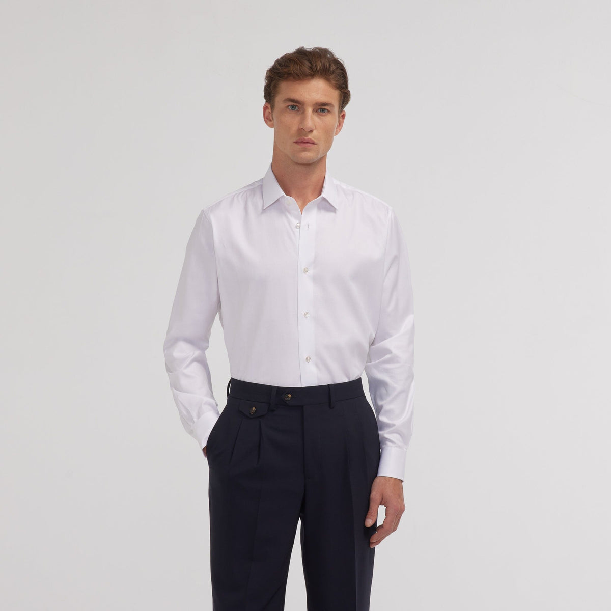 Chemise En Chevron Double Retors Blanche