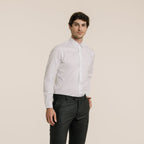 Chemise En Dobby Double Retors Blanche