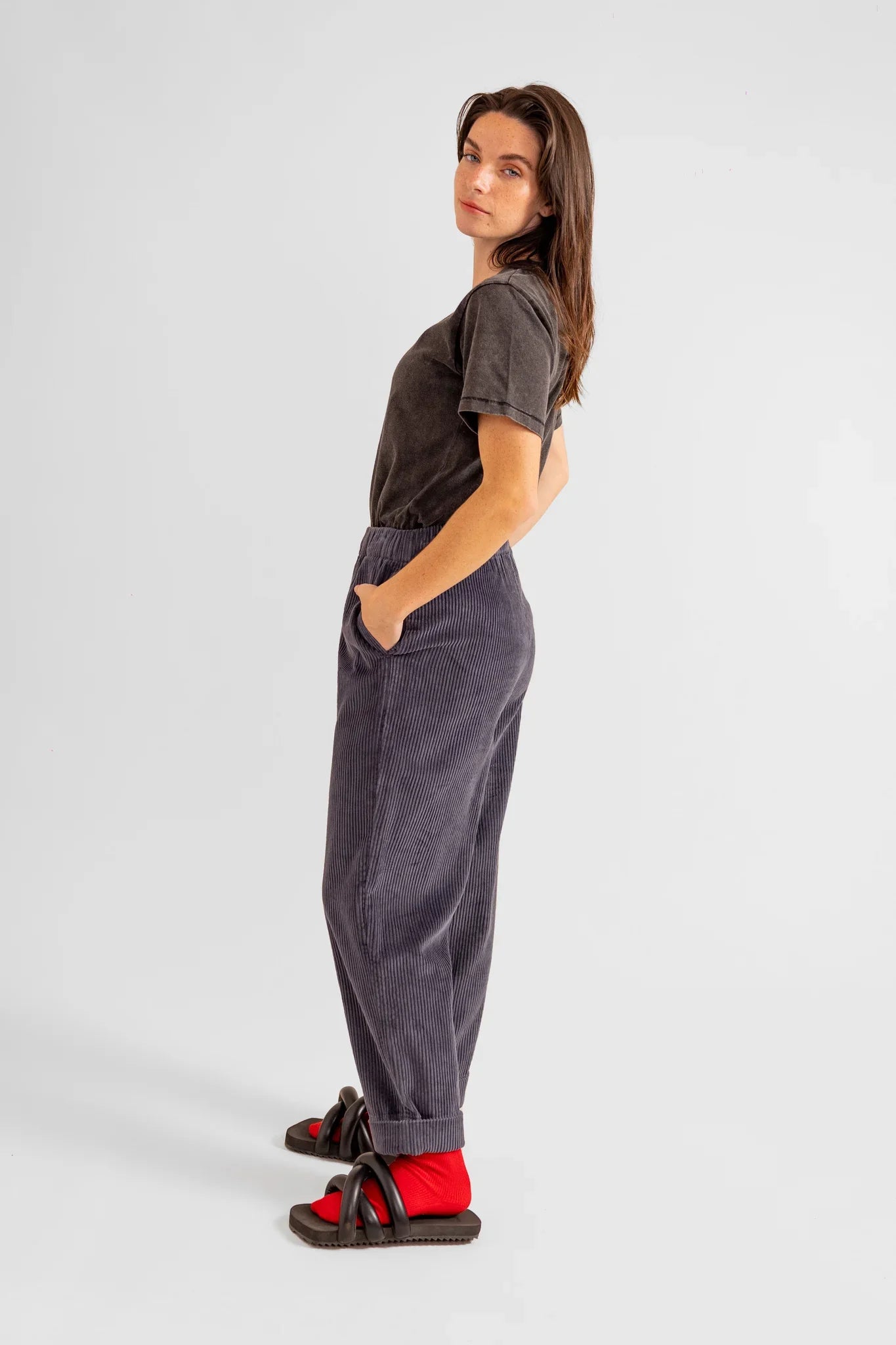 Pantalon Mom En Velours France