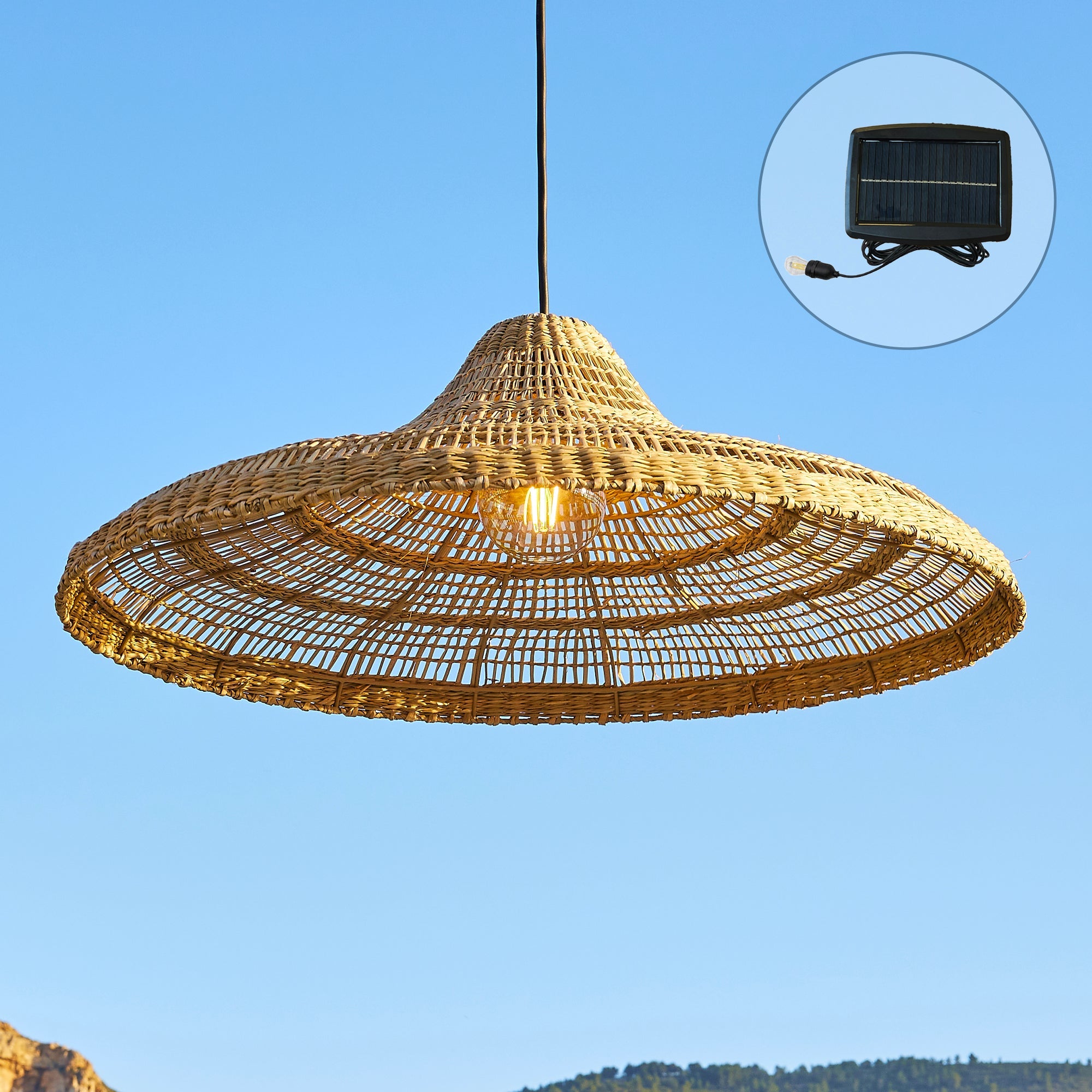 Freya Large - Solar Pendant Lamp - Marine Grass - Beige