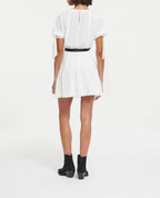 The Kooples - Vestido Corto De Seda Blanco Con Lazo En Las Mangas - Mujer