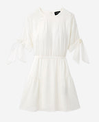 The Kooples - Vestido Corto De Seda Blanco Con Lazo En Las Mangas - Mujer