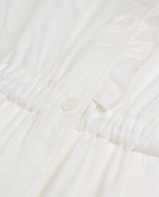 The Kooples - Robe Blanche En Coton Col Montant Boutonnée - Femme