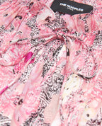 The Kooples - Short Pink Dress With Frilled Sleeves & Print - Women