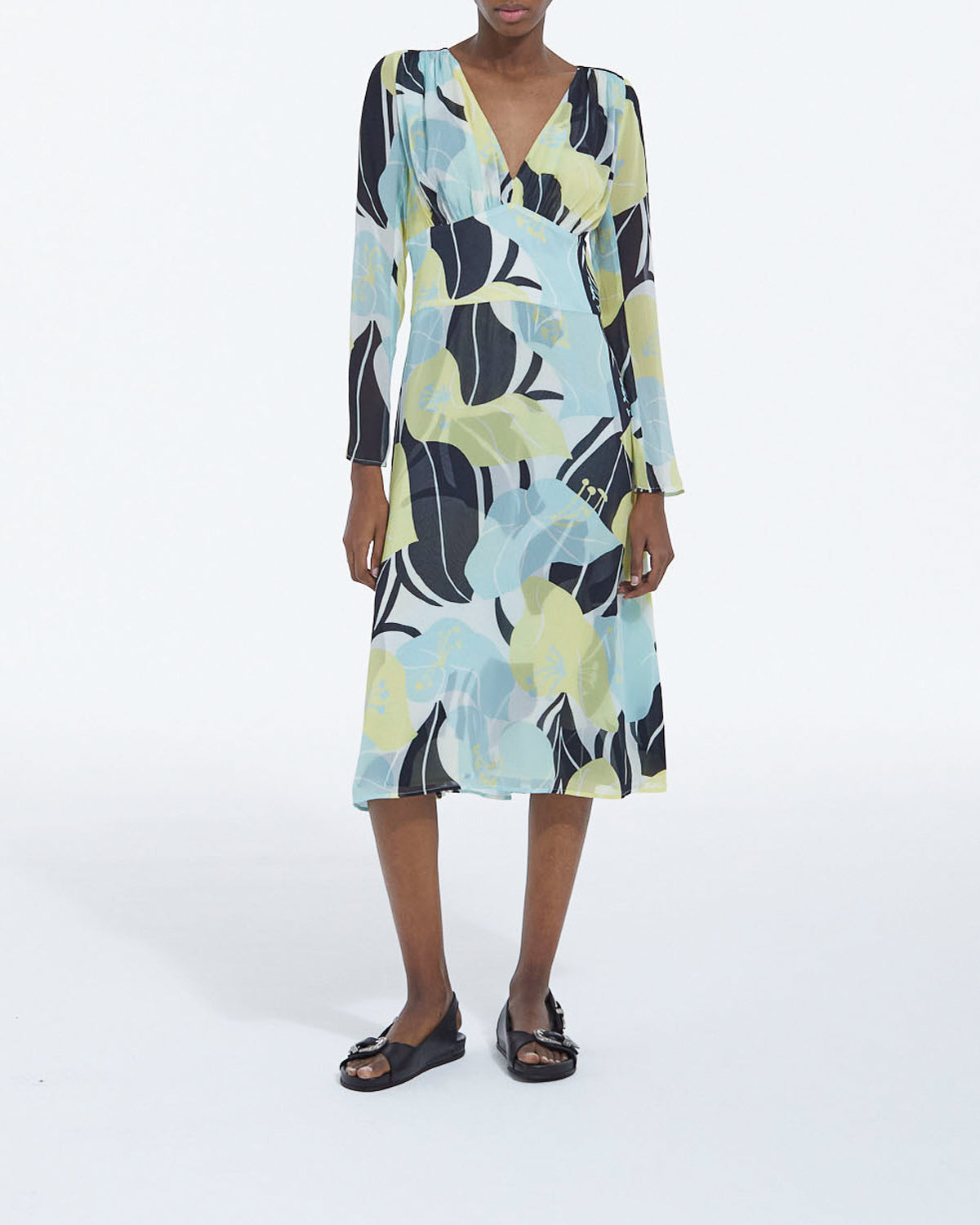 The Kooples - Vestido largo ligero estampado con estampado de flores - Mujer
