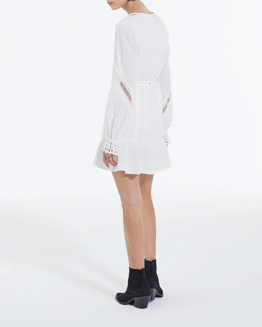 The Kooples - Vestido Corto Blanco Ligero Con Detalles Bordados - Mujer