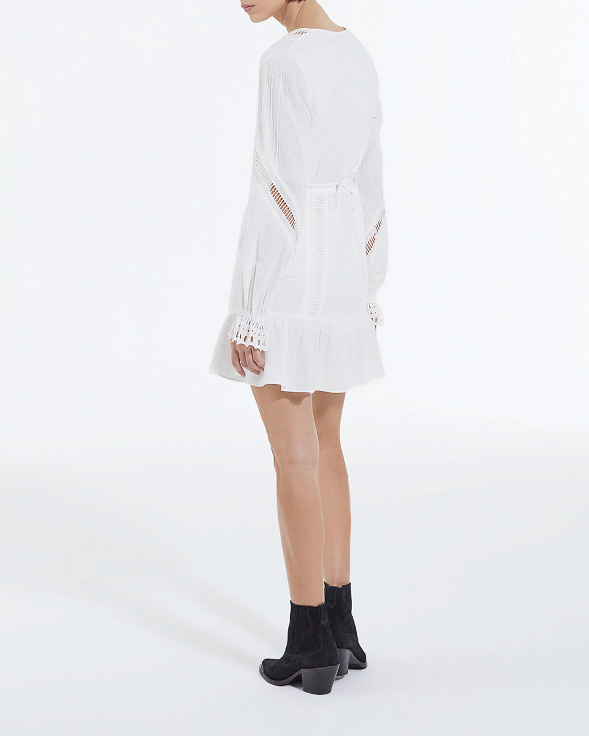 The Kooples - Vestido Corto Blanco Ligero Con Detalles Bordados - Mujer