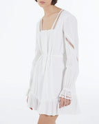 The Kooples - Vestido Corto Blanco Ligero Con Detalles Bordados - Mujer