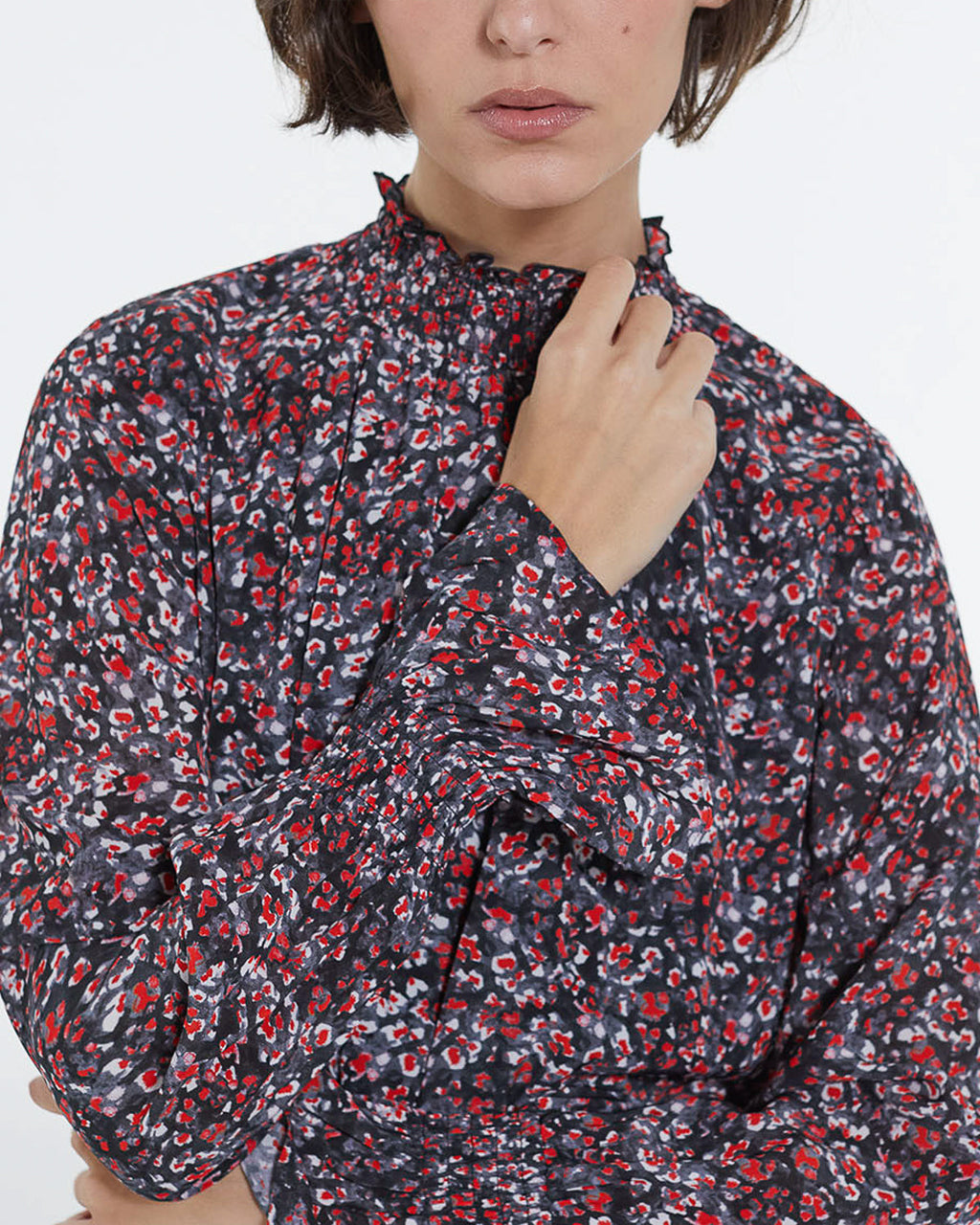 The Kooples - Vestido Corto Entallado Estampado Floral - Mujer